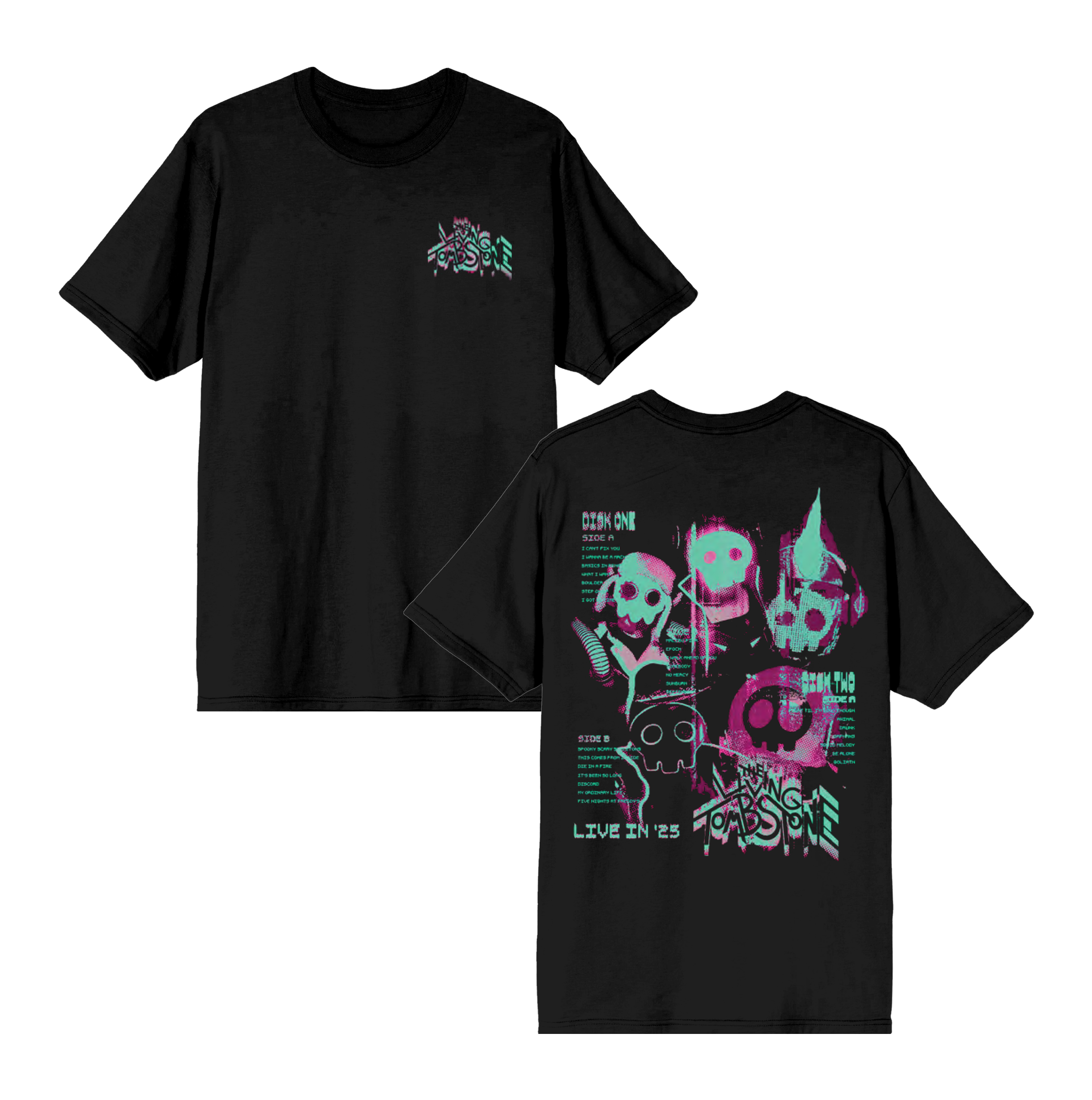Live in '25 Tracklist Tee – The Living Tombstone